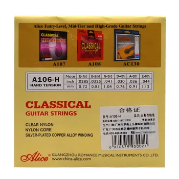 10SET ALICE A106-H Klasikinė Gitara Styginių Aišku, Nailono Nailono Core sidabruotas Vario Lydinio Žaizdos Gitara Dalys