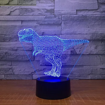 Tyrannosaurus Rex 3D Led Lempos, 7 Spalvų Naktį Žibintai Vaikams Touch Led USB Lentelė Lampara Lampe Kūdikis Miega naktinė lempa Lašas Laivas