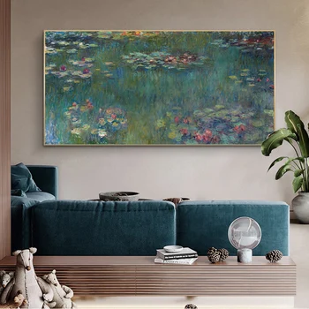Vandens Lelijos Pateikė Claude Monet Paveikslų Spausdinimas Ant Drobės Meno Plakatų, Piešinių Ir Spaudinių Impresionistų Gėlės Meno Nuotraukas Cuadros Dekoras