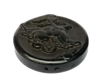 YIZHU CULTUER MENO Kolekcija Senas Kinų Hongshan Kultūros Juoda Magnetas Jade, Arklių Pakabukas