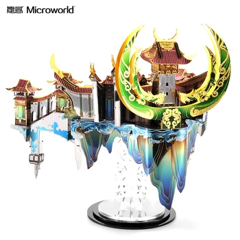 Microworld 3D Metalo Įspūdį Dragon Palace pastato Modelis 
