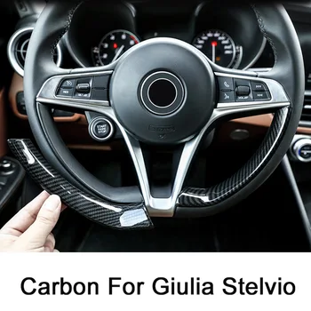 Anglies Pluošto Stiliaus ABS Plastiko Vairas Apdailos Rėmas Juostos Padengti Apdaila Už Alfa Romeo Giulia Stelvio 2017 Automobilio Aksesuaras