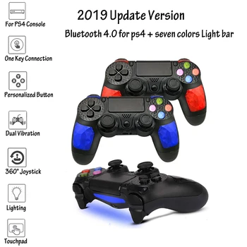 PS4 Valdytojas Belaidžio Kreiptuką Bluetooth Nuotolinio Gamepad Šviesos Juosta Dvigubo Smūgio Žaidimas, skirtas Playstation 4 / PS4 Pro/ Slim/ VNT