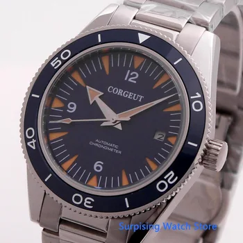 Corgeut 41mm Miyota Automatinis Mechaninis laikrodis Vyrams, Prabangos Prekės Karinės 007 Laikrodis Šviesos Vandeniui Naras Vyrų Laikrodis