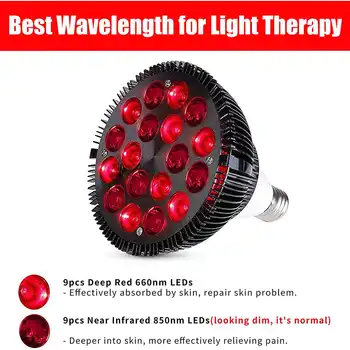 Raudonos Šviesos, Infraraudonųjų spindulių Terapija, Šviesos Lemputės 660nm 880nm LED Žibintai E26 E27, Odos ir Skausmo SPA, Sveikatos Priežiūros, su kištukine