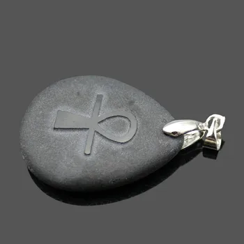 Gamtos Obsidianas Religinių Paslaptingą Simbolį, Runos Pakabukas Gyvenimo Amuletas Ankh Kryžiaus Ornamentu Pakabukas 