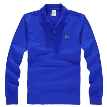 Medvilnės Aukščiausios kokybės Nauji vyriški ilgio rankovėmis polo marškinėliai atsitiktinis siuvinėjimas Logotipas Mens polo marškinėliai mados mens viršūnės S-4XL