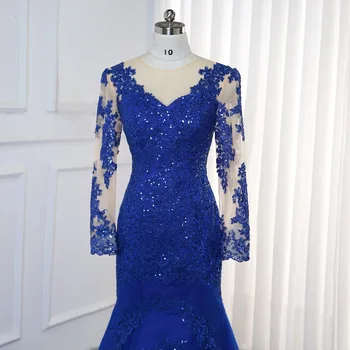 Vestido de festa Seksualus Ilgą vakarinę Suknelę 2021 ilgomis rankovėmis China Mermaid Dress royal blue Oficialų Promenadzie Suknelė Chalatas de Soiree