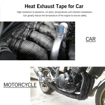 15M Išmetamųjų juosta Šilumos šalinimo Thermo Wrap Shield Apsauginę Tan Juosta atspari Ugniai Izoliacijos Medžiaga Roll Kit Motociklai Automobilis