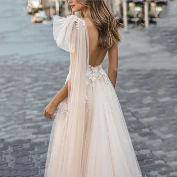 Eightree Linijos, Rankovių 2019 Paplūdimys Vestuvių Suknelės Vienos Pečių Seksualus Vestuvinės Suknelės Tiulio Vestidos De Novia Merginos vestuves