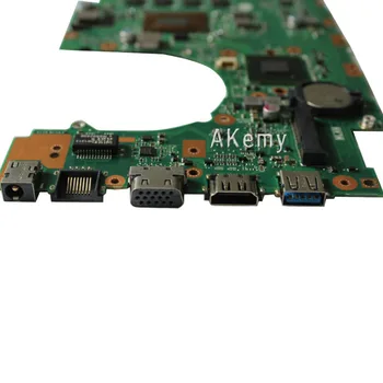 X402CA Nešiojamojo kompiuterio motininė plokštė, skirta ASUS X502CA X402C X502C Bandymo originalus mainboard DDR3L 4G RAM, 2 branduolių CPU 1007/2117