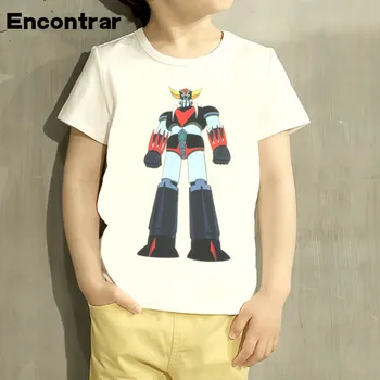 Bamblys Anime Grendizer Japonijos Robotas Dizaino Kūdikių Berniukų/Mergina Marškinėliai Vaikams Juokinga trumpomis Rankovėmis Viršūnes Vaikų Mielas Marškinėliai,HKP388