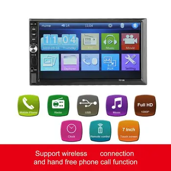 7 colių Automobilio radijas diktofonas Bluetooth V2.0 12v Žaidėjas HD Touch Screen MP3 MP5 Audio Stereo TF USB FM Autoradio 7012B