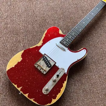 Red star įteikė relikvijos elektrinė gitara , Kinijos gamyklos relikvijos elektrinė gitara ranka , geros kokybes gitara