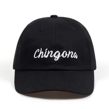 Medvilnės Chingona Tėtis Skrybėlę Unisex Siuvinėjimo Prekės Beisbolo kepuraitę Snapback Kepurės Hip-Hop Kaulų Vyrams, Moterims, Juodos spalvos, Vyno Raudonos Kepurės