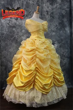 Belle suaugusiųjų geltona suknelė suknelė Princesė Belle Kostiumas belle cosplay kostiumų užsakymą