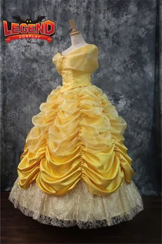 Belle suaugusiųjų geltona suknelė suknelė Princesė Belle Kostiumas belle cosplay kostiumų užsakymą