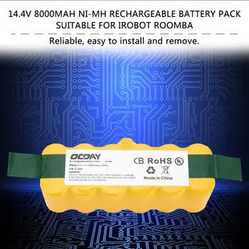 14,4 V 3000mAh Ni-MH Dulkių siurblys daugkartinio Įkrovimo Baterija Tinka Irobot Roomba Dulkių siurblių Dalys