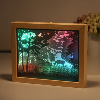 Namų dekoro Lauke Šešėlis Paveikslų Rėmai 3D Sienos Kabo Aukso Popieriaus Iškirpti Sienos Meno Šviesos Tapyba Shadow Box Rėmelį