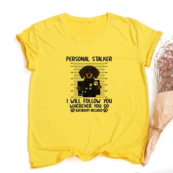 Asmens Stalker Takso Spausdinti Moterų Vasaros marškinėliai trumpomis Rankovėmis Grafinis Tees Moterų Šunų Mylėtojas Streetwear Tumblr Drabužius Viršūnės