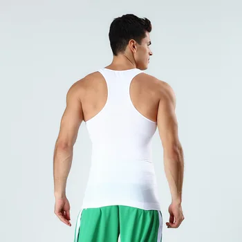 Vyrų Kūno Skustukai Fitneso tankų Lieknėjimo Vest Basic Marškinėliai Seksuali Elastinga Grožio Pilvo ankštų UnderShirts Formos Marškinėliai