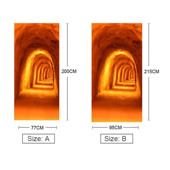 HD Urvas Tunelio PVC Foto Tapetai lipnios Durų Lipdukai Vandeniui Plakatas Miegamojo Duris Namų Dekoro Freskomis 3D Sienų Lipdukai