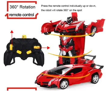 Led Šviesos Rc Automobilių Transformacijos Robotas Automobilių RC Automobilių Sporto Transporto priemonės Modelio, Robotai Žaislai, 1:18 Deformacijos RC Automobilių Žaislas, Dovanos Berniukams