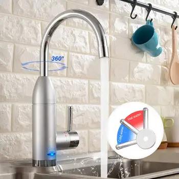 Elektrinis Vandens Šildytuvas Maišytuvas Karšto Šalto Maišytuvas Maišytuvas 360 Laipsnių Reguliuojamas, Virtuvėje Momentinis Šildymo vandentiekio Vandens Šildytuvas, su LED