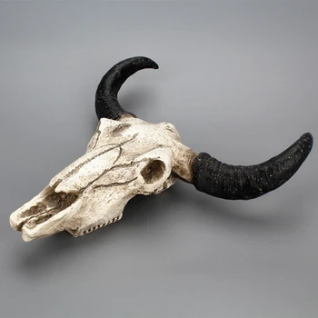 Long Horn Karvės Kaukolė Sienos Kabo Longhorn Valdyti 3D Kūrybos Gyvūnų Skulptūrų Namų Dervos Bulių Ragų Figūrėlės Amatų Papuošalai