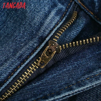 Tangada 2020 mados moterų pusėje ritininės flare džinsai, kelnės ilgos kelnės aukšto juosmens kišenės mygtukai moterų kelnes 6P35