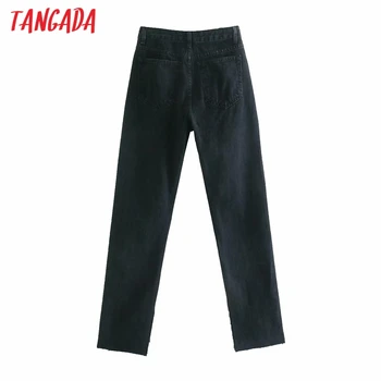 Tangada 2020 mados moterų pusėje ritininės flare džinsai, kelnės ilgos kelnės aukšto juosmens kišenės mygtukai moterų kelnes 6P35