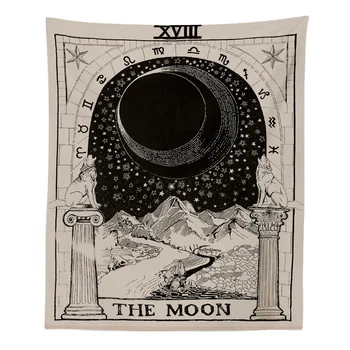Derliaus Europos Sienos Kabo Raganavimas Ouija Gobelenas Sun Moon Star Bendrabučio Kambaryje Pagalvėlė Arras Kilimų Astrologija, Antklodė, Užuolaidėlės