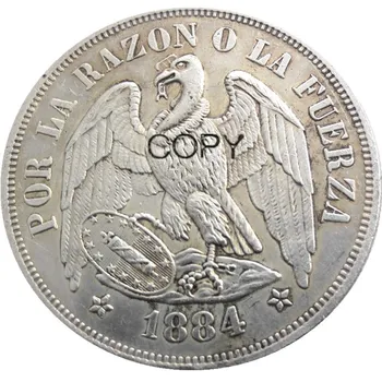 Čilė Rinkinys(1875 - 1891) 7pcs 1PESO Sidabro Padengtą Kopijuoti Monetas