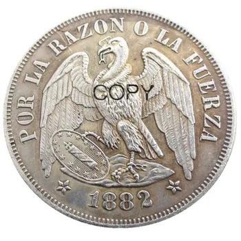 Čilė Rinkinys(1875 - 1891) 7pcs 1PESO Sidabro Padengtą Kopijuoti Monetas
