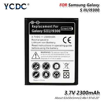 Mobiliojo Telefono 3.7 V, 2300mAh, Li-ion Baterija Ląstelių Samsung Galaxy S3 GT-I9300 S2 i9100 GT-I9100 Mega 6.3 S4 S5