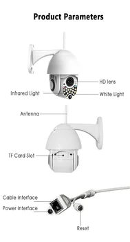 1080P PTZ IP Tilt 4X Skaitmeninis Priartinimas Tinklo Stebėjimo kamerų vaizdo Kamera Wifi Lauko Speed Dome Belaidžio Wifi Saugumo Kameros Visos