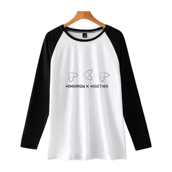 NAUJAS Ralgan Atsitiktinis Harajuku Rytoj X Kartu moteriškų Rūbų 2019 Karšto Pardavimo Long Sleeve T-shirt Spausdinti Kpop Plius Dydis 4XL
