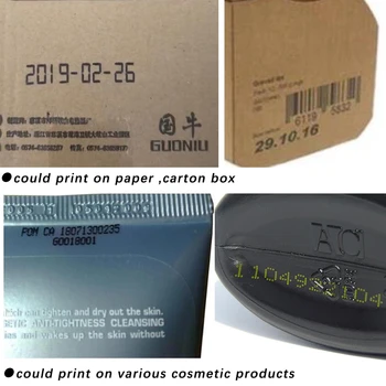 5CM QR Baras partijos kodas kintamos datos, serijos numeris, logotipas galiojimo pabaigos data etiketės nešiojamieji rankiniai jet nešiojamą thermal inkjet spausdintuvas