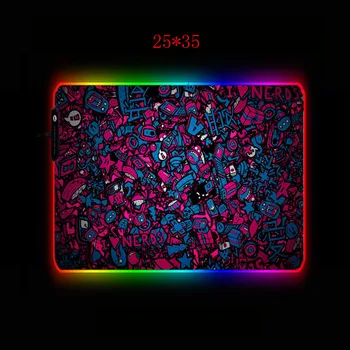 MRG Didelis Žaidimų Pelės Mygtukai Spalvinga Tekstūros RGB Kompiuterio Kilimėlis Žaidėjus Anti-slip Natūralios Gumos trinkelės, LED RGB ir NE LED RGB