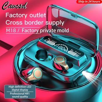 M18 Bluetooth Ausines 3500mAh Belaidės ausinės Touch Kontrolės Sporto Vandeniui Ausines HiFi Stereo Ausinių Su Mikrofonais