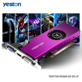 Yeston Radeon mini RX 550 GPU 2GB GDDR5 64bit Žaidimų kompiuterį KOMPIUTERIU Vaizdo Grafikos plokštės palaiko VGA/DVI-D/HDMI suderinamus