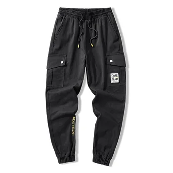 Rudenį vyrų krovinių kelnės kišenės elastingumą Ruožas streetwear didelis plius dydis 7XL 8XL 9XL laišką kelnes žmogus, negabaritinių kelnės chaki 48