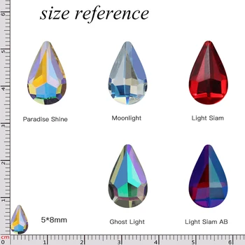 50pcs K9 stiklo Kristalų, Cirkonio lašo formos Butas nugarą amatų akmenų deimantų nagų dailės karoliukų dekoravimo ar drabužių 