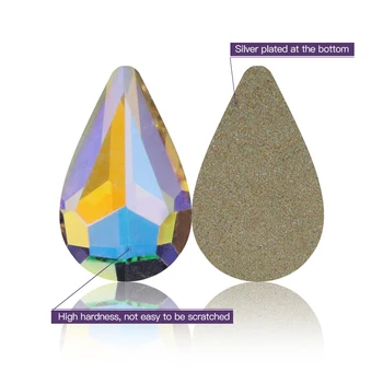 50pcs K9 stiklo Kristalų, Cirkonio lašo formos Butas nugarą amatų akmenų deimantų nagų dailės karoliukų dekoravimo ar drabužių 