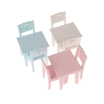 Medinis Valgomojo Stalas, Kėdės Modelis Nustato Modeliavimas Lėlių Aksesuaras Apdaila, 1:12 Lėlių Namelio Baldai Miniatiūriniai