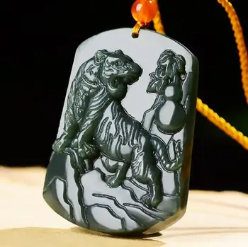 Jade Pakabukas Gamtos Hetian Qingyu Tigras Pakabukas Papuošalai Fine Jewelry Zodiako Tigras Pakabukas Tigras Jade Karoliai Pakabukas