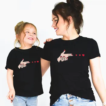 Mamytė ir Man Meilė Širdies marškinėliai Motina Dukra Atitikimo Šeimos Komplektus T-shirt Mama Kalėdų Motherday Diena Dovana,Lašas Laivas