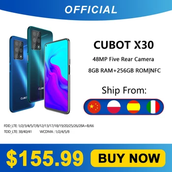 Cubot X30 8GB Išmanųjį telefoną 48MP Penkių Kamera 32MP Selfie NFC 256 GB 6.4
