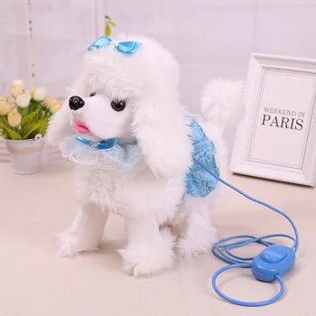 Robotas Šuo Žaislai, Elektroniniai Pliušinis Šuniukas Vaikščioti Žievės Pudelis Juokingas Žaislas Minkštas Mielas Gyvūnų Augintinių Vaikams Gimtadienio Dovana