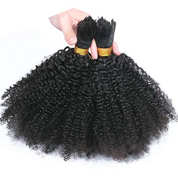 Žmogaus Plaukų Kasytės Urmu Nr. Ataudų 4B 4C Afro Keistą Garbanoti Palaidi Plaukų Kasytės 1Pcs/Daug Brazilijos Remy Plaukų Nėrimo Apsiuvai